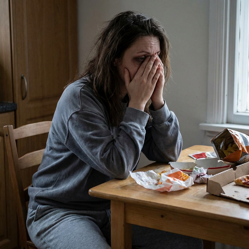 Anna przed metamorfozą, zmęczona i zrezygnowana